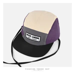 Gorra de béisbol de ala plana impermeable de secado rápido con bloques de color para verano.