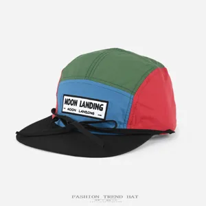 Gorra de Béisbol Unisex Colorblock Secado Rápido Ala Plana Sombrero de Deporte al Aire Libre Transpirable Protección Solar Verano