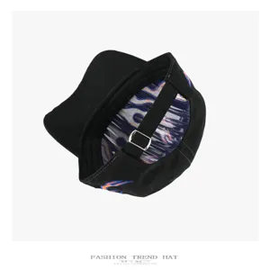 American style flame baseball cap, street hip-hop trendy embroidered duck tongue hat.
