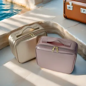 Travel cosmetic bag portable toiletry organizer for women makeup case storage box.