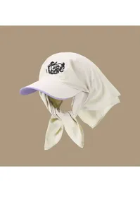 Detailed view of the stylish sun protection headscarf baseball cap with breathable fabric.