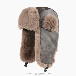 Cappello da Trapper Caldo Invernale Pelle Sintetica Pelliccia Ecologica Paraorecchie Ushanka Unisex Ciclismo Sci