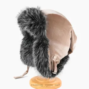 Damen Kunstpelz Trapperhut Winter warme Ushanka Mütze plüschige Ohrklappen Schirmmütze