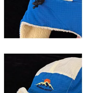 Hiver épais chaud trappeur chapeau bloc de couleur peluche pilote chapeau ski coupe-vent