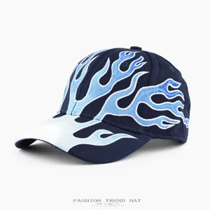 American style spliced flame baseball cap for men and women street hip hop trend duck hat