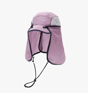 Cappello da sole all'aperto con patta da collo rimovibile, berretto traspirante da pesca.