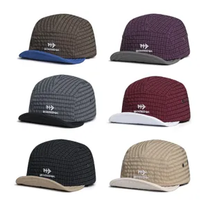 American plaid quick-drying camp cap men women breathable sun protection short brim hat