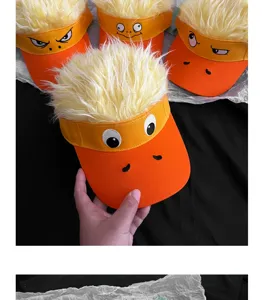 Divertente cappello da sole con papera e parrucca gialla, berretto creativo per adulti.