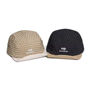 American plaid quick-drying baseball cap, summer breathable sun-shielding flipped brim sport hat