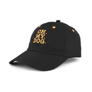 Schwarze schnelltrocknende Baseballkappe mit Buchstabenstickerei, leichte atmungsaktive Sommerkappe.