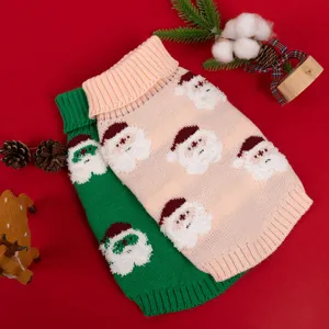 Cute Christmas pet sweater for cats and small dogs, cozy knit turtleneck warm winter apparel.