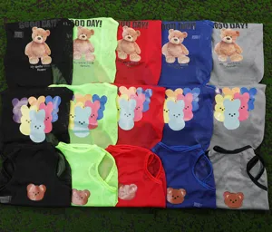 Sommer atmungsaktive Mesh Haustier Hundeweste süßer Teddybär gedruckte Kleidung Detail