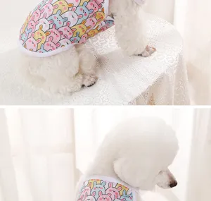 Gilet estivo sottile per animali domestici, stampa con coniglio cartone animato per cuccioli.