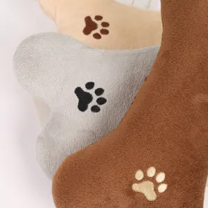 Plush dog bone chew toy soft interactive pet toy cute cat puppy grinding teeth supply