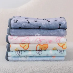 Thickened pet blanket cute cartoon pattern soft warm cat dog sleeping pad main image