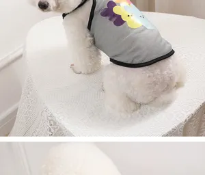 Atmungsaktive Mesh Haustier Weste Sommer Welpen Kleidung süßer Bär Druck dünne Hundekleidung