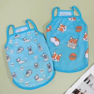 Canotta estiva sottile per cani in rete traspirante simpatico vestito da cartone animato gatti