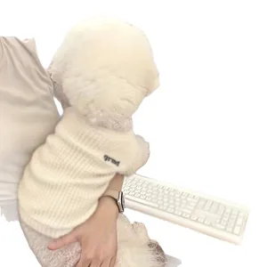 Cute waffle knit pet sweater for dogs and cats, comfortable thermal apparel for daily wear.