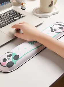 Panda keyboard wrist rest pad, ergonomic memory foam desk support for typing and daily office work.