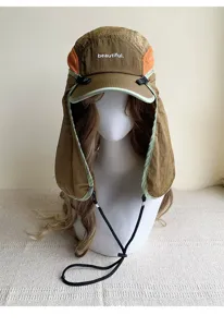 Cappello da sole estivo per esterni con protezione del collo rimovibile per pesca e trekking