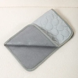 Breathable pet cooling mat for dogs and cats summer ice silk pad breathable mesh grey comfortable