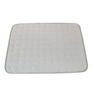 Breathable pet cooling mat for dogs and cats, comfortable ice silk summer sleeping pad.