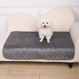 Wasserdichte Waschbare Haustier Urinmatte Grau Gesteppt Plüsch Hundepipi Matte Sofa Schutz.
