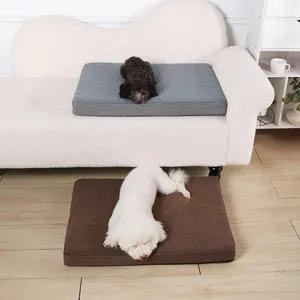 Lit pour chien confort en velours alpaca, coussin epais et doux pour petits et moyens chiens.