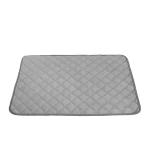 Waschbare wasserdichte Haustier Urin Matte fuer Hunde, graue gesteppte Plueschmatte, neu.