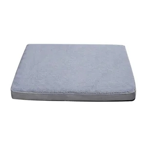 Tapis de lit pour animaux en peluche grise pour petits et moyens chiens, coussin chaud hiver.