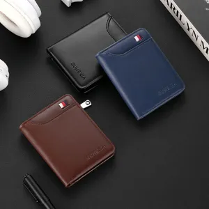 Portacarte in pelle da uomo custodia slim minimalista per carte portafoglio tascabile piatto