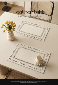 Wabi-sabi style leather placemat, waterproof and oil-proof dining table mat for modern home.