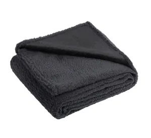 Coperta in pile grigio scuro per animali, morbido tappetino caldo per cani e gatti.