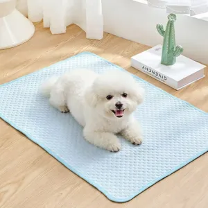 Sommer Atmungsaktive Haustier Eisseide Kühlmatte Hund Matte Waschbar Mesh Haustier Schlafmatte Für Hunde Katzen Haustierbedarf