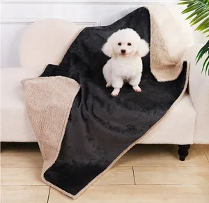 Coperta impermeabile per animali domestici flanella sherpa tappetino per cani divano inverno protezione.