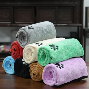 Asciugamano per Animali in Pile Corallo Asciugatura Rapida Assorbente Coperta per Cani e Gatti