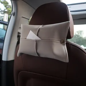 Creative Leather Tissue Box Car Interior Storage Organizer Modern Minimalist Facial Paper Holder For Car Living Room