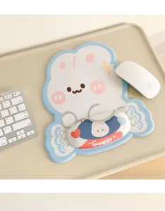 Tappetino per mouse con coniglietto e poggiapolsi, tappetino ergonomico morbido ufficio.