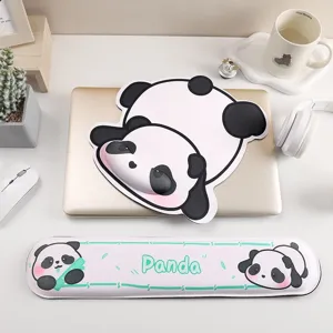 Cute Panda 3D Memory Foam Mouse Pad And Keyboard Wrist Rest Ergonomic Hand Support Cushion For Office Computer Desk Working