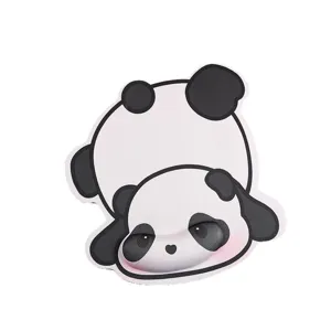 Cute panda wrist rest mouse pad with 3D memory foam support for ergonomic office typing comfort