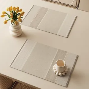Waterproof leather placemat detail display, Wabi-sabi minimalist dining table mat, oil-proof.