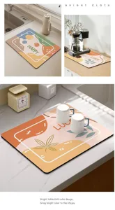 Kitchen absorbent mat diatom mud drain pad countertop tableware drying mat fast drying placemat