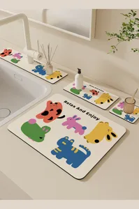 Bathroom sink absorbent mat, faucet drainage mat, and diatomaceous earth splash-proof coaster set.
