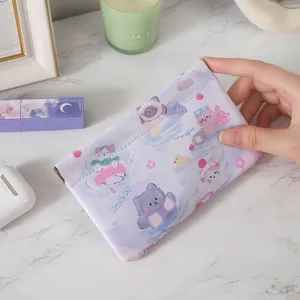 Cute minimalist mini shrapnel coin purse, portable compact cute large capacity makeup pouch