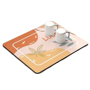 Kitchen absorbent mat soft diatomaceous earth draining table tableware drying mat coaster