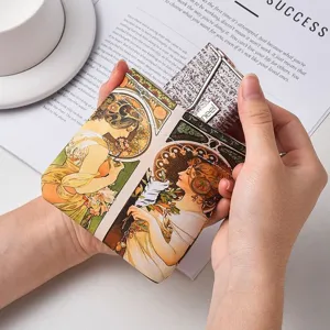 Retro art nouveau style spring coin purse portable makeup storage bag for data cables lipstick.