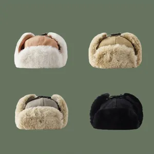 Winter Plüsch Ushanka Mütze dick warm winddicht Ski Kappe für Damen und Herren