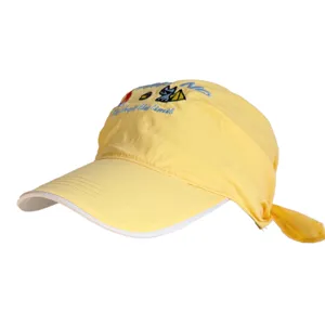 Women summer yellow sun protection hat scarf duckbill cap with front embroidery street style casual