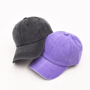 Vintage washed cotton baseball cap casual dad hat adjustable retro sun hat for men women
