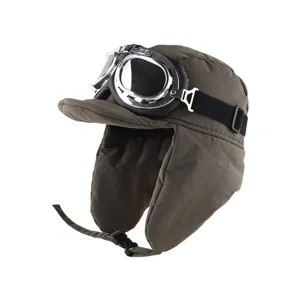Cappello Aviatore Invernale con Occhiali Antivento Termico Cuffia Paraorecchie Sci Uomo